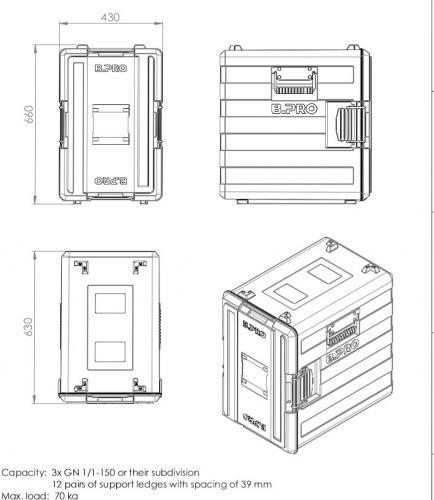 Preview: B.Protherm 620 KUS, Speisentransportbehälter a. Kunststoff mit Stecktür, Verschluss seitlich